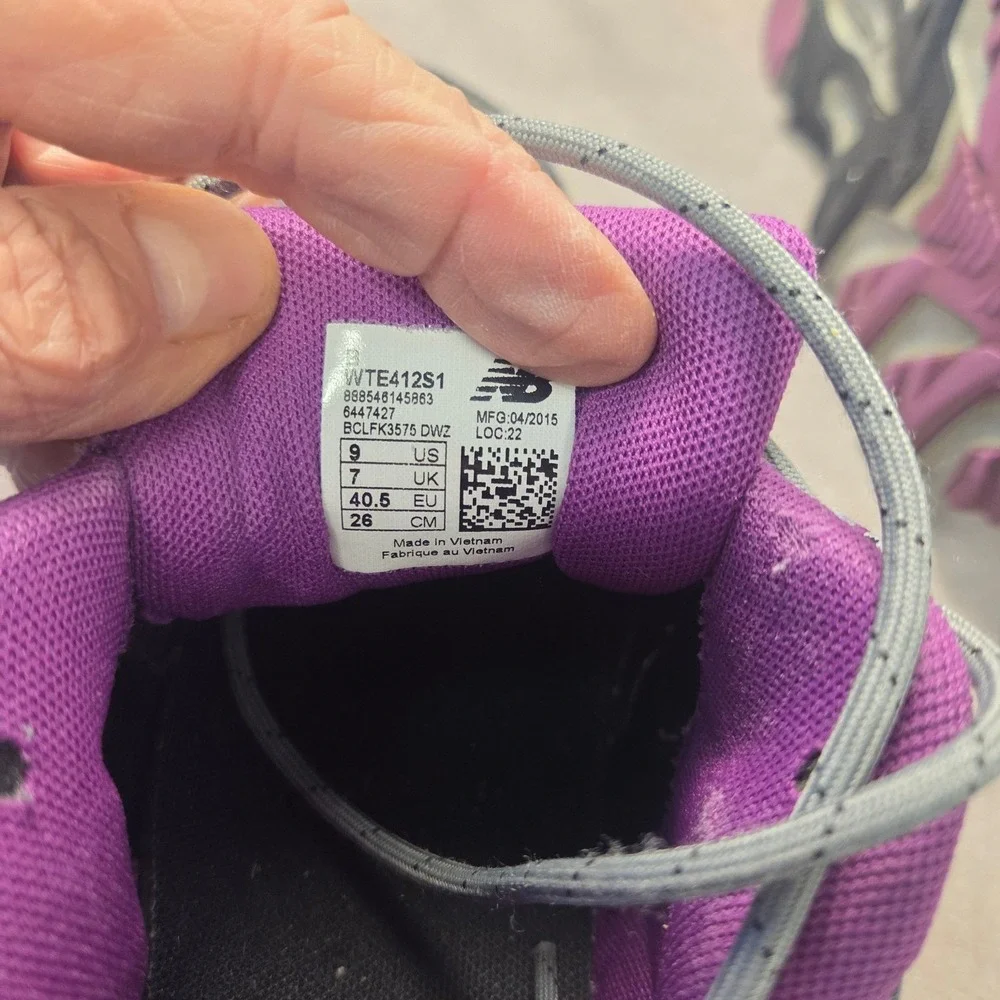 New Balance 412 v1 Womens Trail Running Shoes Grey Purple WTE412S1 Size 9